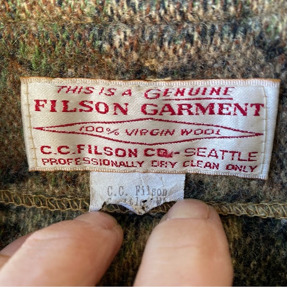 Filson 100% Wool Camo Zip Up Timber jacket Vintage - Picture 9 of 11